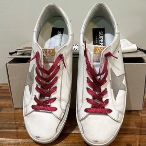 Golden goose leopard after market laces 41 size 10 superstar